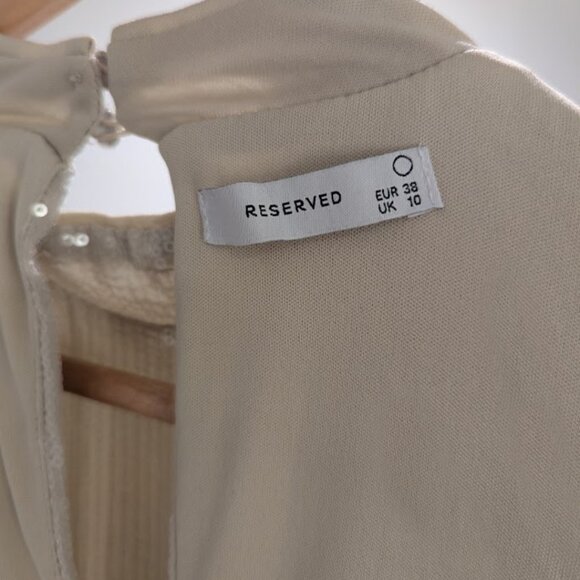 Elegant Champagne Sequin Midi Dress Long Sleeve Premium Style - Picture 11 of 13